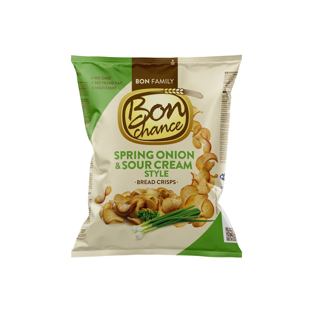 BON CHANCE BREAD CRISPS WITH SOUR CREAM FLAVOUR AND SPRING ONION SEASONING MIX 120 G X 24 PCS