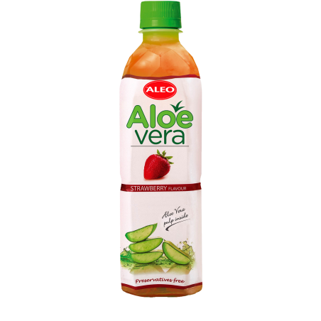 ALEO ALOE VERA DRINK WITH STRAWBERRY FLAVOUR 0,5 L X 24 PCS